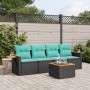 Set de sofás de jardín 5 pzas con cojines ratán sintético negro de , Conjuntos de jardín - Ref: Foro24-3226617, Precio: 383,9...