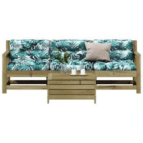 Juego de muebles jardín 4 pzas y cojines madera pino impregnada de , Conjuntos de jardín - Ref: Foro24-3250799, Precio: 367,3...
