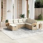 Set sofás de jardín 7 piezas y cojines ratán sintético beige en Conjuntos de jardín | Comprar online en Foru.es