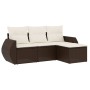 Set de sofás de jardín 4 pzas y cojines ratán sintético marrón de , Conjuntos de jardín - Ref: Foro24-3221272, Precio: 268,63...