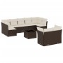 Set de sofás de jardín 10 pzas y cojines ratán sintético marrón de , Conjuntos de jardín - Ref: Foro24-3218163, Precio: 620,0...