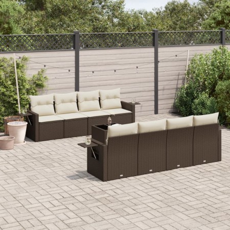 Set de sofás de jardín 9 pzas y cojines ratán sintético marrón de , Conjuntos de jardín - Ref: Foro24-3219952, Precio: 598,66...