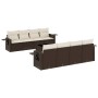 Set de sofás de jardín 9 pzas y cojines ratán sintético marrón de , Conjuntos de jardín - Ref: Foro24-3219952, Precio: 598,66...