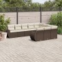 Set de sofás de jardín 10 pzas y cojines ratán sintético marrón de , Sofás modulares de exterior - Ref: Foro24-3221892, Preci...