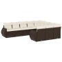 Set de sofás de jardín 10 pzas y cojines ratán sintético marrón de , Sofás modulares de exterior - Ref: Foro24-3221892, Preci...