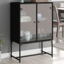 Armario auxiliar con puertas de vidrio negro 69x37x100 cm de , Aparadores - Ref: Foro24-836547, Precio: 89,64 €, Descuento: %