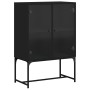 Armario auxiliar con puertas de vidrio negro 69x37x100 cm de , Aparadores - Ref: Foro24-836547, Precio: 89,64 €, Descuento: %
