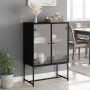 Armario auxiliar con puertas de vidrio negro 69x37x100 cm de , Aparadores - Ref: Foro24-836547, Precio: 89,64 €, Descuento: %