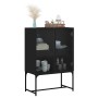 Armario auxiliar con puertas de vidrio negro 69x37x100 cm de , Aparadores - Ref: Foro24-836547, Precio: 89,64 €, Descuento: %