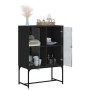 Armario auxiliar con puertas de vidrio negro 69x37x100 cm de , Aparadores - Ref: Foro24-836547, Precio: 89,64 €, Descuento: %