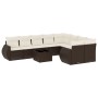 Set de sofás de jardín 10 pzas y cojines ratán sintético marrón de , Sofás modulares de exterior - Ref: Foro24-3221852, Preci...