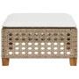 Taburete de jardín y cojín ratán sintético beige 63,5x56x32 cm de , Otomanas de exterior - Ref: Foro24-365934, Precio: 73,86 ...