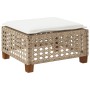 Taburete de jardín y cojín ratán sintético beige 63,5x56x32 cm de , Otomanas de exterior - Ref: Foro24-365934, Precio: 73,86 ...
