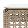 Taburete de jardín y cojín ratán sintético beige 63,5x56x32 cm de , Otomanas de exterior - Ref: Foro24-365934, Precio: 73,86 ...