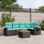 Set de sofás de jardín 6 pzas con cojines ratán sintético negro de , Conjuntos de jardín - Ref: Foro24-3226792, Precio: 476,1...