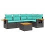 Set de sofás de jardín 6 pzas con cojines ratán sintético negro de , Conjuntos de jardín - Ref: Foro24-3226792, Precio: 476,1...