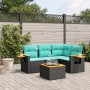 Set de sofás de jardín 5 pzas con cojines ratán sintético negro de , Conjuntos de jardín - Ref: Foro24-3226778, Precio: 403,8...