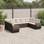 Set de sofás de jardín 9 pzas y cojines ratán sintético marrón de , Conjuntos de jardín - Ref: Foro24-3254140, Precio: 628,99...