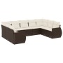 Set de sofás de jardín 9 pzas y cojines ratán sintético marrón de , Conjuntos de jardín - Ref: Foro24-3254140, Precio: 628,99...