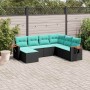 Set de sofás de jardín 7 pzas con cojines ratán sintético negro de , Conjuntos de jardín - Ref: Foro24-3227044, Precio: 550,6...