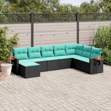Set de sofás de jardín 8 pzas con cojines ratán sintético negro de , Conjuntos de jardín - Ref: Foro24-3227086, Precio: 625,6...
