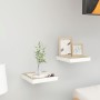 Estante flotante pared 2 uds MDF roble y blanco 23x23,5x3,8 cm en Estanterías | Comprar online en Foru.es