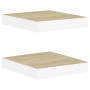 Estante flotante pared 2 uds MDF roble y blanco 23x23,5x3,8 cm en Estanterías | Comprar online en Foru.es