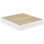 Estante flotante pared 2 uds MDF roble y blanco 23x23,5x3,8 cm en Estanterías | Comprar online en Foru.es