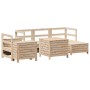 Juego de sofás de jardín 7 piezas madera maciza de pino de , Conjuntos de jardín - Ref: Foro24-3250524, Precio: 469,26 €, Des...