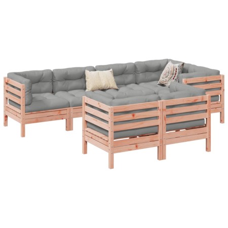 Set de sofás jardín 7 pzas con cojines madera abeto Douglas de , Conjuntos de jardín - Ref: Foro24-3299498, Precio: 679,94 €,...
