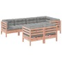 Set de sofás jardín 7 pzas con cojines madera abeto Douglas de , Conjuntos de jardín - Ref: Foro24-3299498, Precio: 679,94 €,...