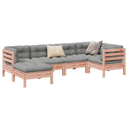 Set de sofás jardín 6 pzas con cojines madera abeto Douglas de , Conjuntos de jardín - Ref: Foro24-3299528, Precio: 585,70 €,...