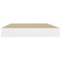 Estante flotante de pared MDF roble y blanco 40x23x3,8 cm en Estanterías | Comprar online en Foru.es