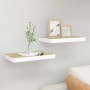 Estante flotante de pared 2 uds MDF roble y blanco 40x23x3,8 cm en Estanterías | Comprar online en Foru.es