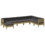 Set de sofás jardín 8 pzas con cojines madera pino impregnada de , Conjuntos de jardín - Ref: Foro24-3299580, Precio: 821,97 ...
