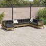 Set de sofás jardín 8 pzas con cojines madera pino impregnada de , Conjuntos de jardín - Ref: Foro24-3299580, Precio: 821,97 ...