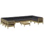 Set de sofás jardín 11 pzas con cojines madera pino impregnada de , Conjuntos de jardín - Ref: Foro24-3299650, Precio: 1,00 €...