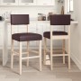 Taburetes altos 2 uds madera maciza de caucho y cuero sintético de , Taburetes de cocina - Ref: Foro24-4006197, Precio: 81,01...