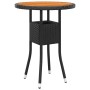 Set de bistró jardín 3 pzas ratán sintético madera maciza negro de , Conjuntos de jardín - Ref: Foro24-3095907, Precio: 192,0...