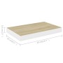 Estante flotante de pared 2 uds MDF roble y blanco 40x23x3,8 cm en Estanterías | Comprar online en Foru.es
