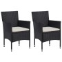 Set de comedor de jardín 3 pzas ratán PE vidrio templado negro de , Conjuntos de jardín - Ref: Foro24-3095930, Precio: 206,98...