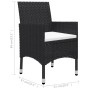 Set de comedor de jardín 3 pzas ratán PE vidrio templado negro de , Conjuntos de jardín - Ref: Foro24-3095930, Precio: 206,98...