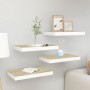 Estante flotante de pared 4 uds MDF roble y blanco 40x23x3,8 cm en Estanterías | Comprar online en Foru.es