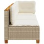 Sofá de jardín de 3 plazas con cojines ratán sintético beige de , Sofás de exterior - Ref: Foro24-365922, Precio: 220,21 €, D...