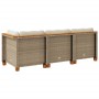 Sofá de jardín de 3 plazas con cojines ratán sintético beige de , Sofás de exterior - Ref: Foro24-365922, Precio: 220,21 €, D...