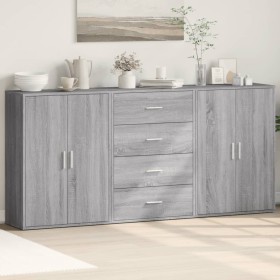 Aparadores 3 uds madera de ingeniería gris Sonoma 60x31x84 cm de , Aparadores - Ref: Foro24-3276579, Precio: 241,41 €, Descue...
