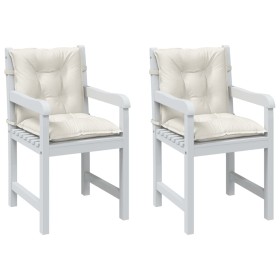 Cojines silla respaldo bajo 2 ud tela crema melange 100x50x7 cm de , Cojines para sillas y sofás - Ref: Foro24-4002385, Preci...