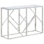 Mesa consola acero inoxidable plateado y vidrio templado de , Mesas auxiliares - Ref: Foro24-349995, Precio: 174,26 €, Descue...