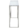 Mesa consola acero inoxidable plateado y vidrio templado de , Mesas auxiliares - Ref: Foro24-349995, Precio: 174,26 €, Descue...