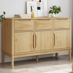 Aparador FLORO madera maciza de pino marrón cera 114x43x74 cm de , Aparadores - Ref: Foro24-374023, Precio: 216,00 €, Descuen...